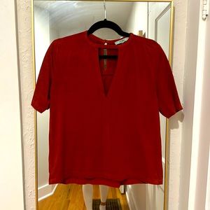 Beautiful red blouse soft; size small